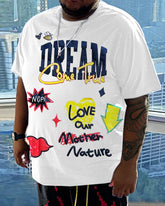 Men's Daily Casual Dream Printed Short Sleeve T-Shirt Set